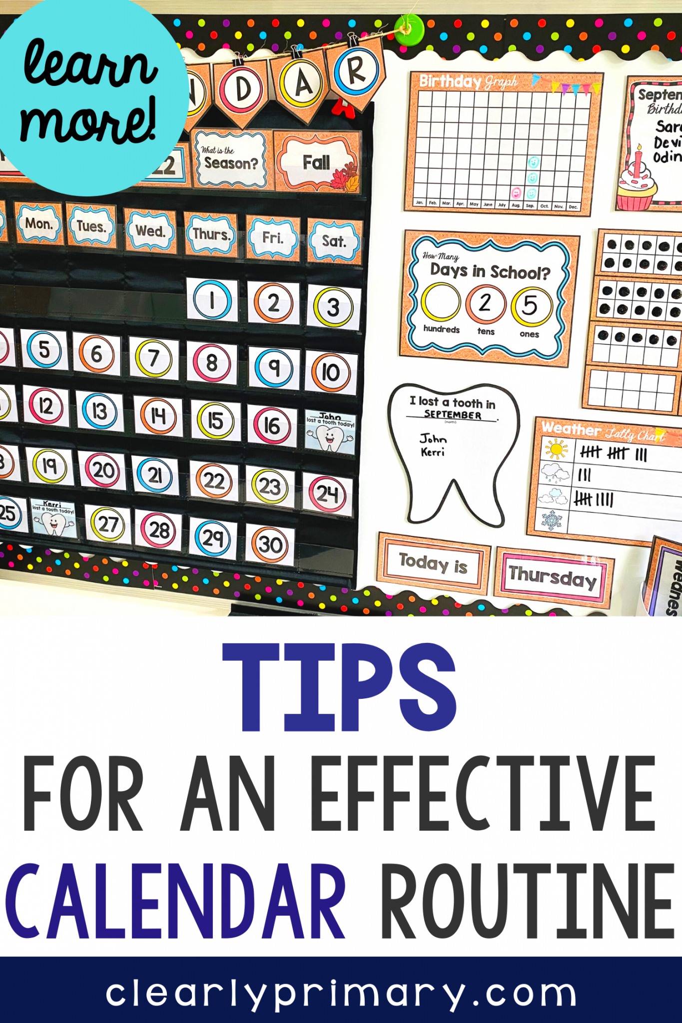 Tips for an Effective Classroom Calendar Time Routine - Clearly Primary